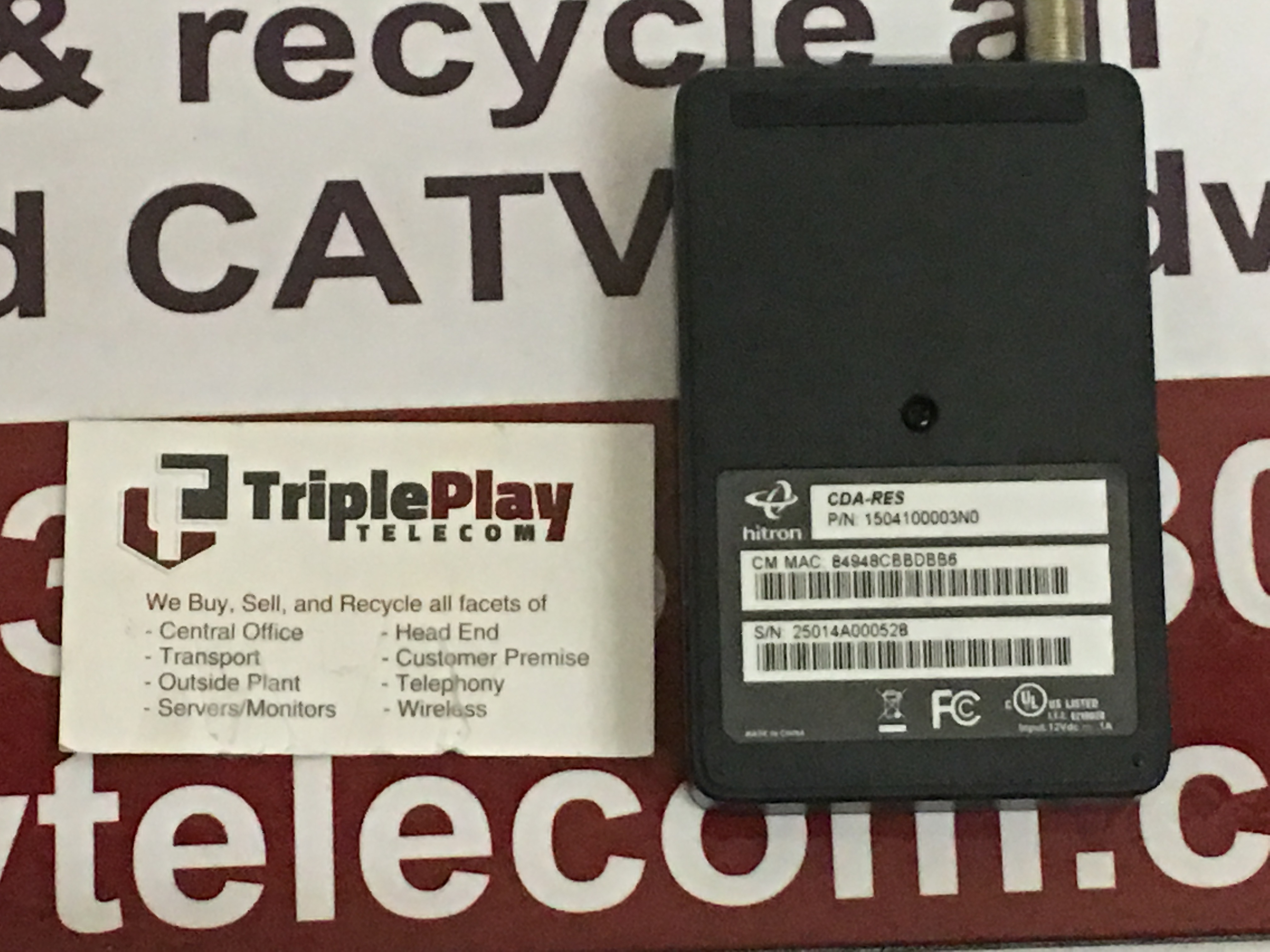 Hitron CDA-RES Wideband Internet Cable Modem 1504100003N0